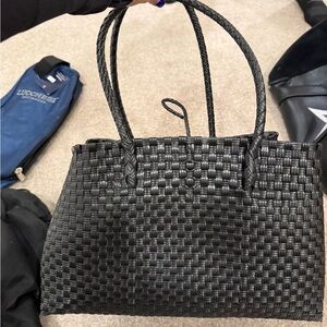 Black Woven Tote Bag